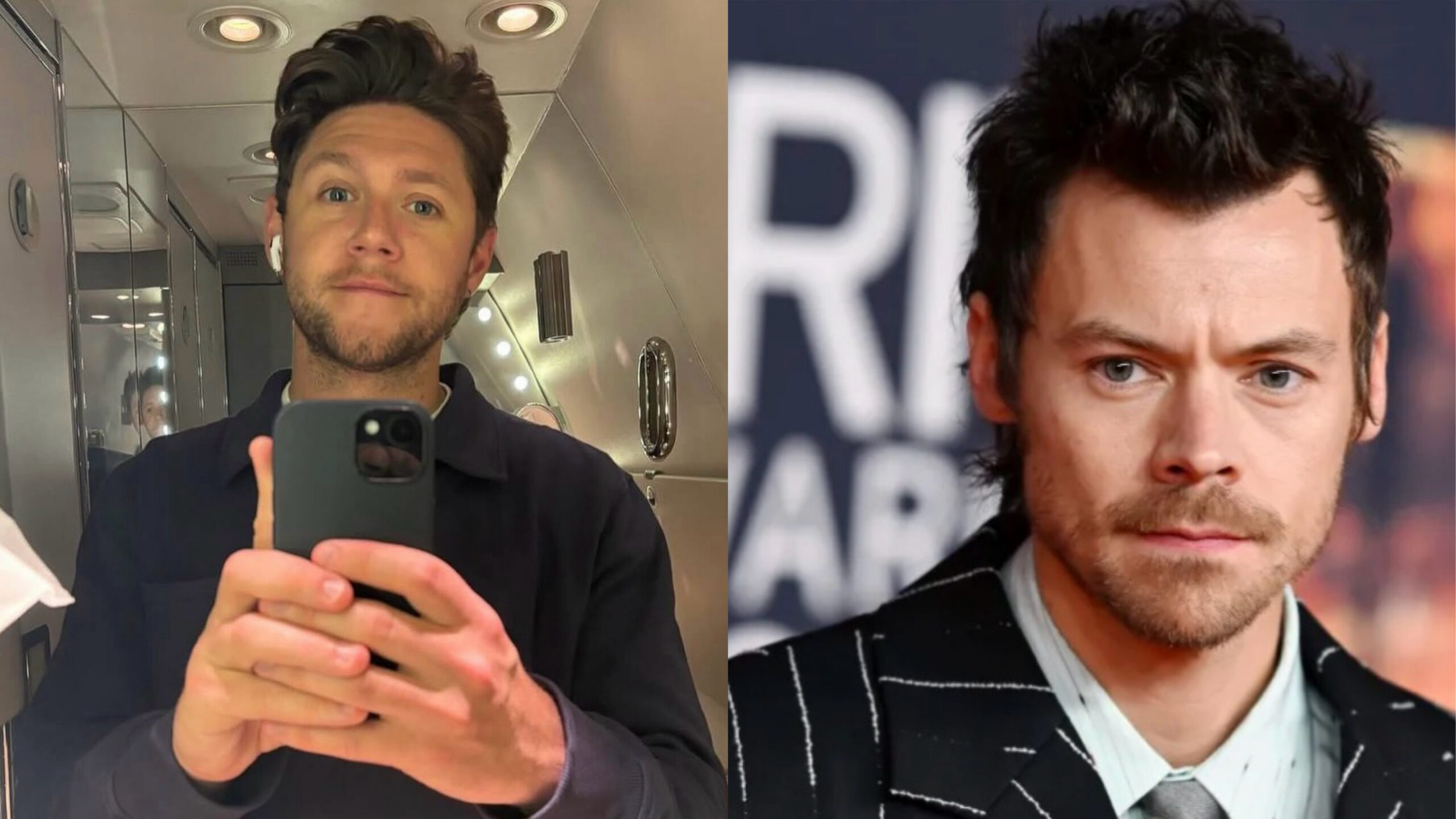 Niall Horan next to Harry Styles. Niall confirms he's not attending Harry's wedding