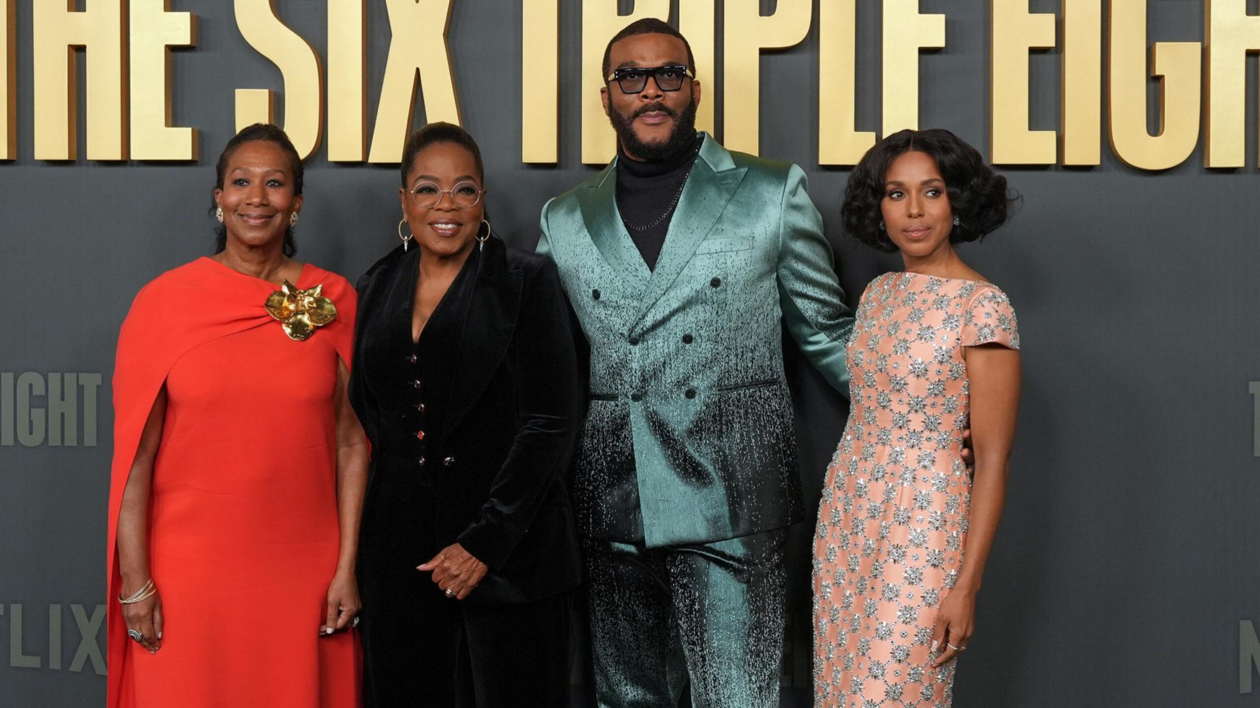 Oprah Winfrey, Tyler Perry and Kerry Washington at the Netflix Premiere Of The Six Triple Eight