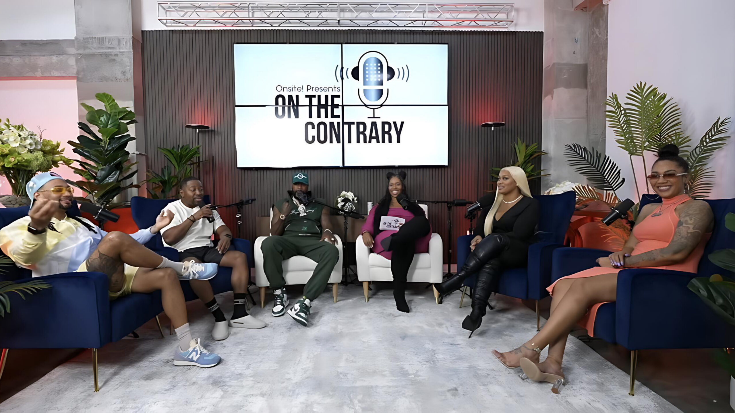 Rah Ali, Luis, Kash, Rico, Randi and Mr. Organic discussing the connection between food and sex on On the Contrary.
